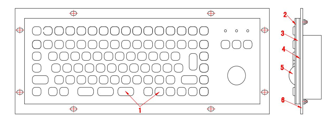 USB mini trackball keyboard mouse diagram