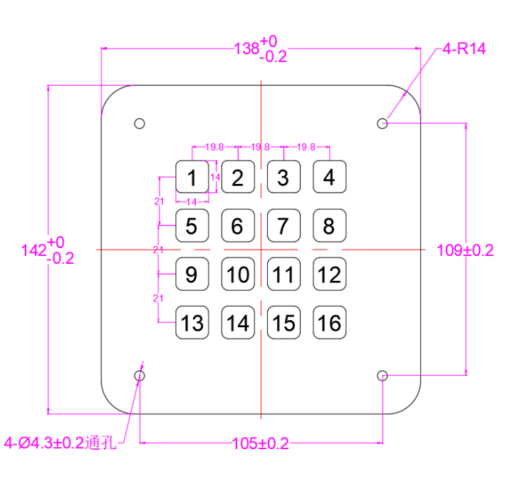 Vending machine number pad Structure Diagram