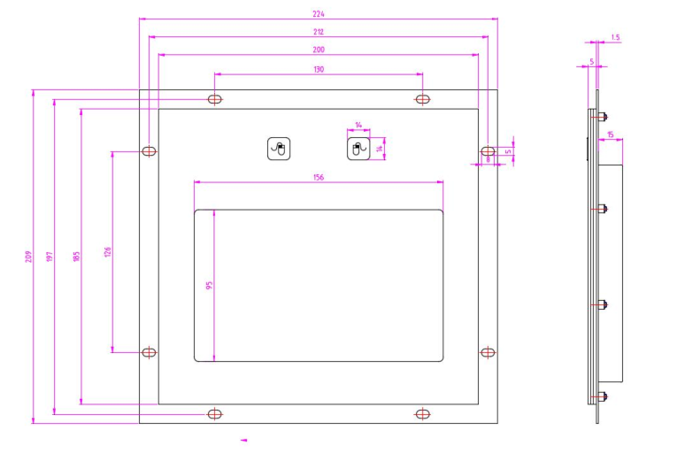 best industrial big touchpad size