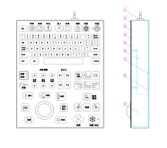 Desktop medical keyboard and mouse