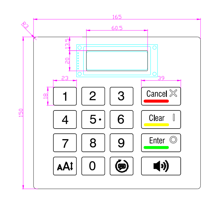 keyboard with screen lcd diagram