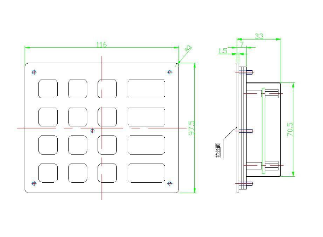Keypad for vending machine structural diagram
