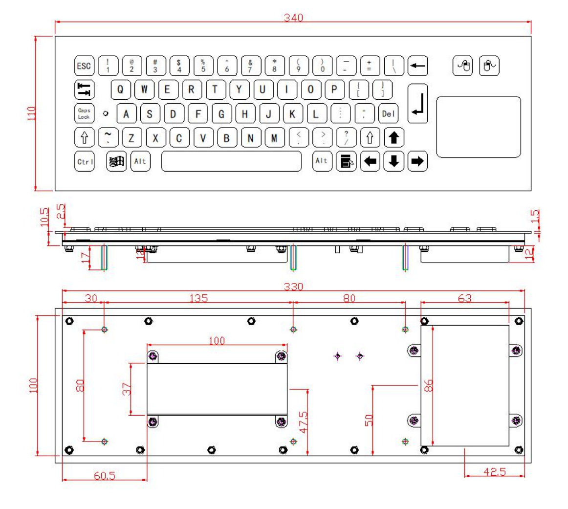 All black custom keyboard dimension