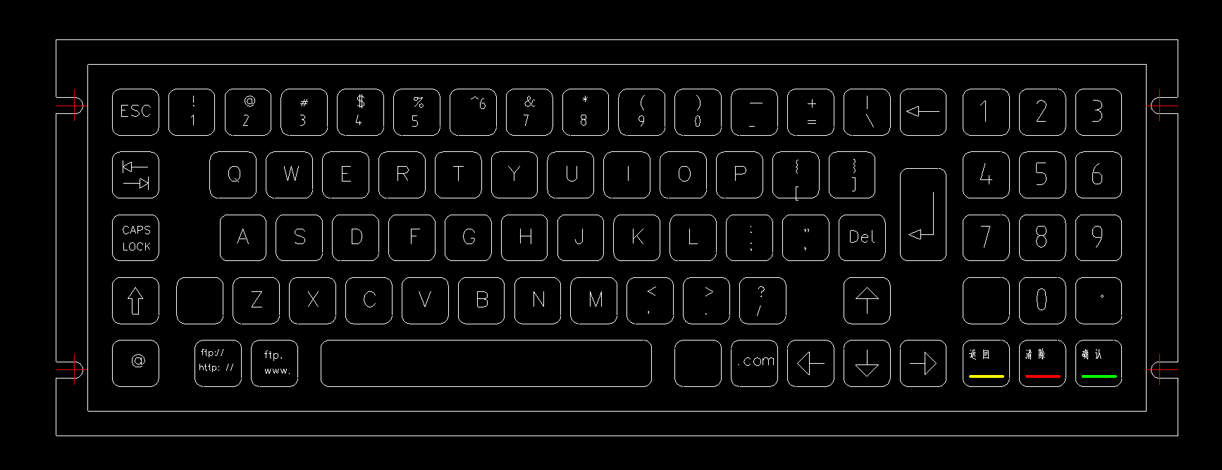 metal keyboard keys layout