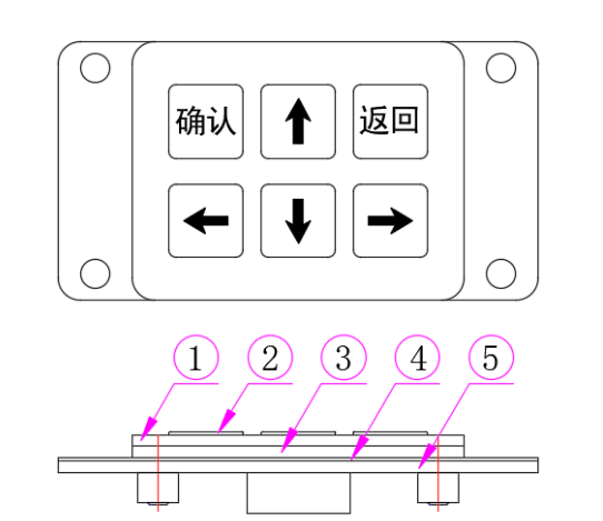 custom modbus RS485 metal keypad diagram