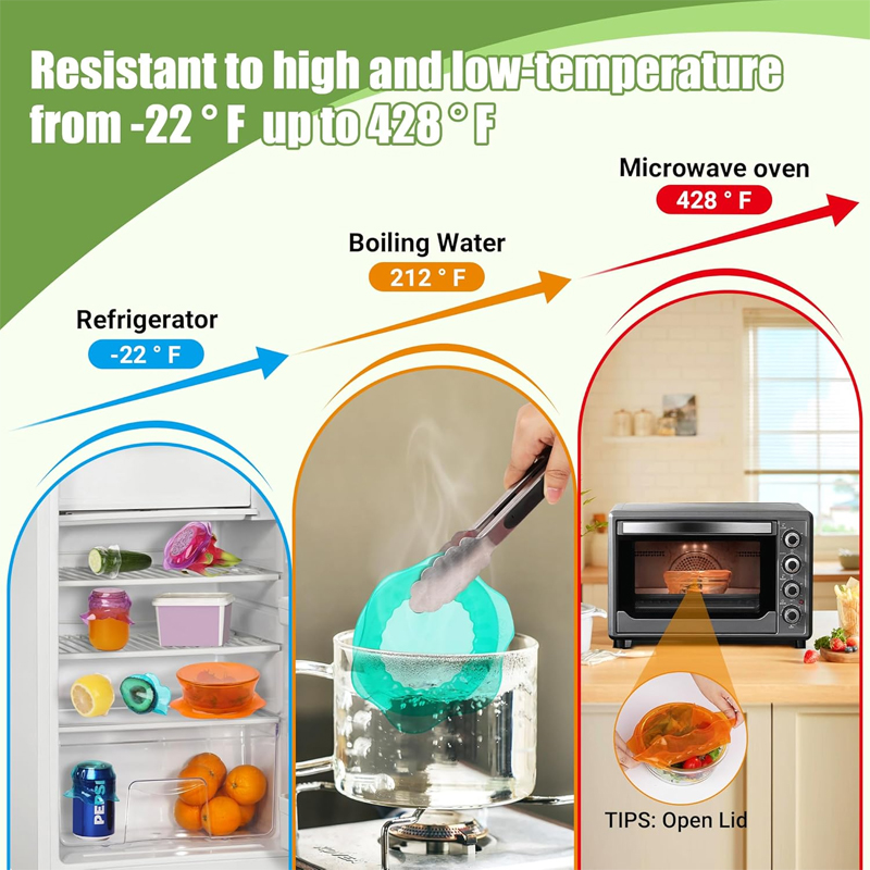 stretchable silicone lids