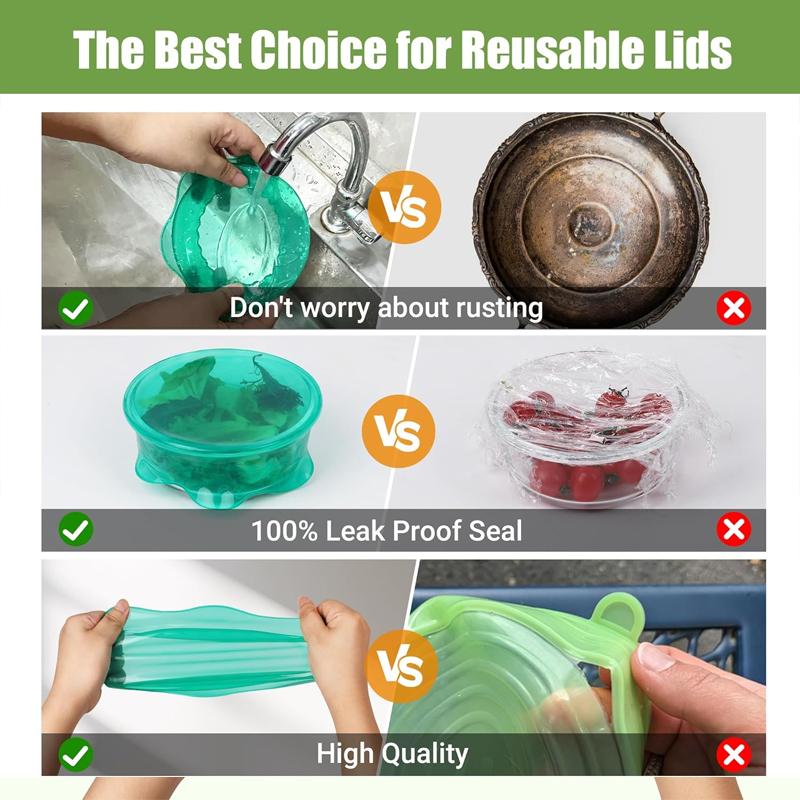 stretchable silicone lids