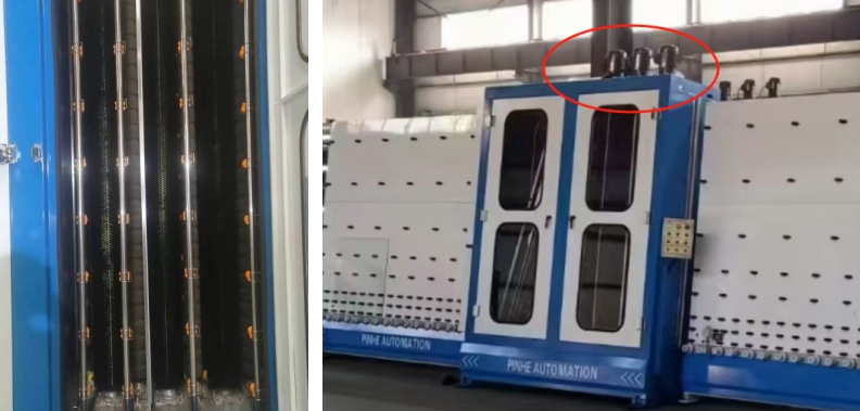 vertical glass washing machine for insulating glass motors