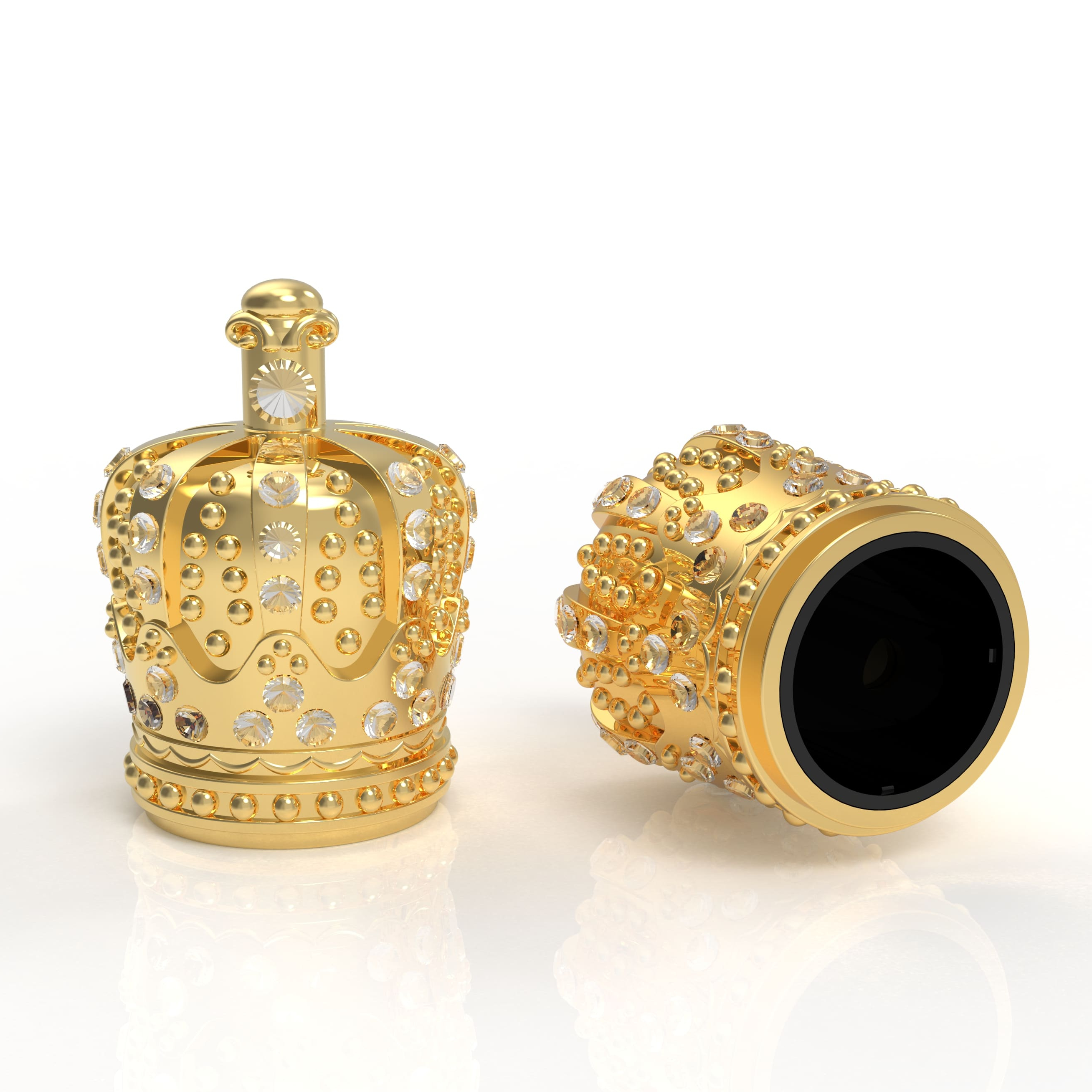 New Design Customized Luxurious Crystal Zamak Perfume Caps for Your Own Brand Bottles Fea 15