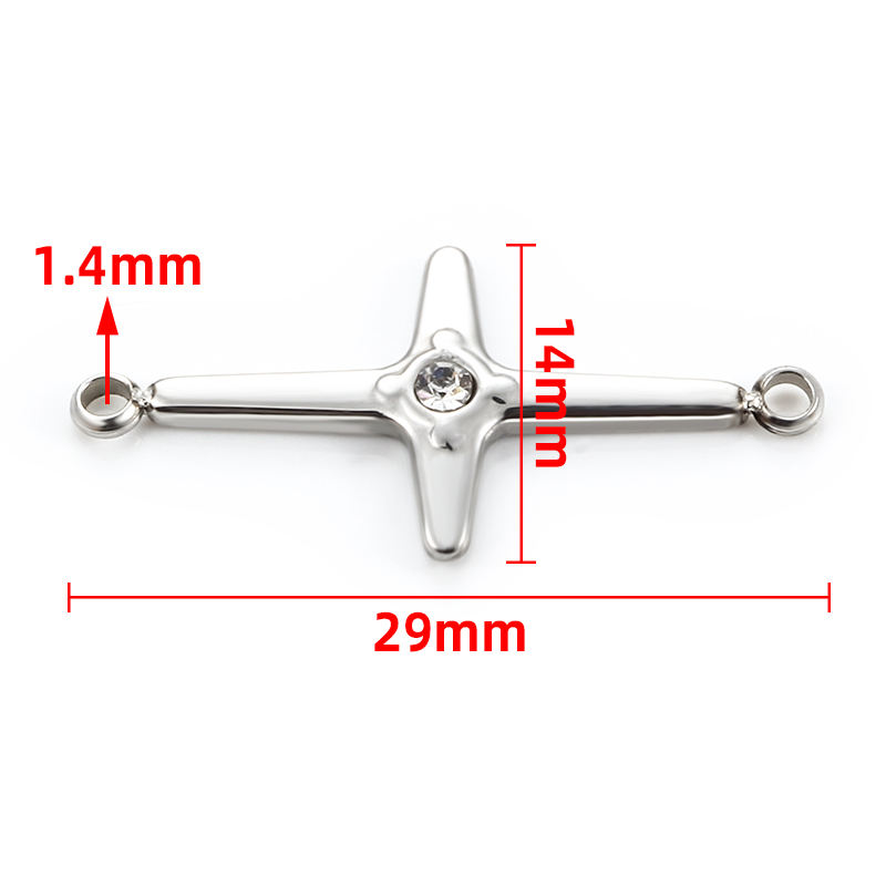 JIAYE Double-Sided Cross Pendant | Stainless Steel Religious Jewelry for Necklace & Bracelet | Hypoallergenic & Customizable