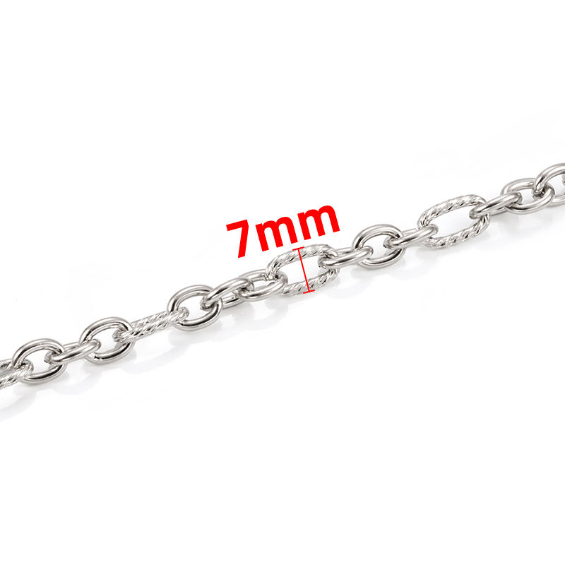 JIAYE Twisted Figaro Stainless Steel Chain - Elegant Oval Design for High-End Jewelry