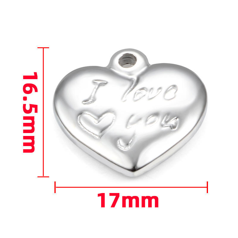 JIAYE Stainless Steel Heart Pendant - Hypoallergenic, Custom Gift & Jewelry Charm