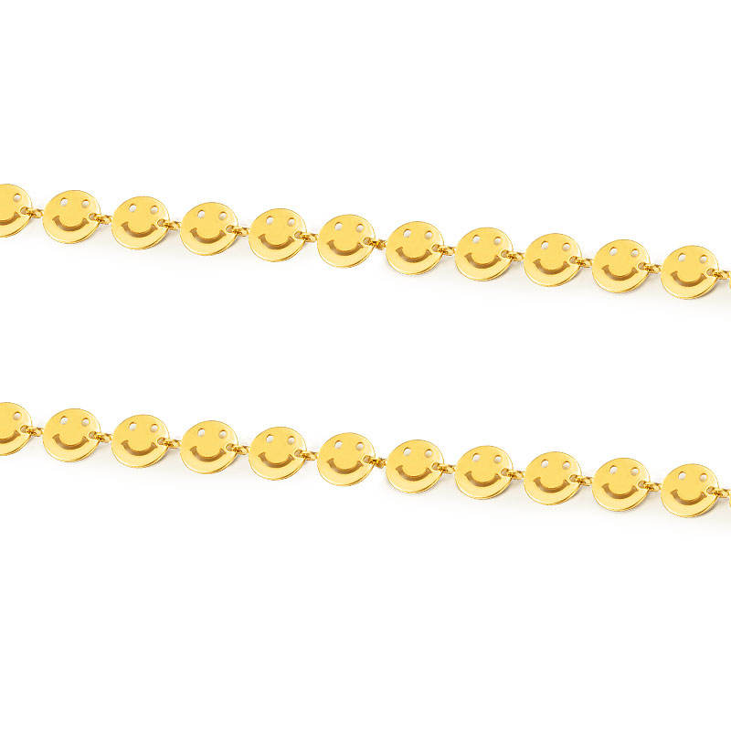 JIAYE Vacuum Gold Smiley Necklace-Gen Z Viral 316L Steel Jewelry for TikTok
