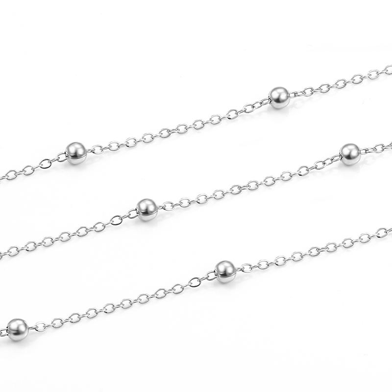JIAYE Hypoallergenic Stainless Steel Bead Chain, Durable & Tarnish-Resistant for Daily Wear.