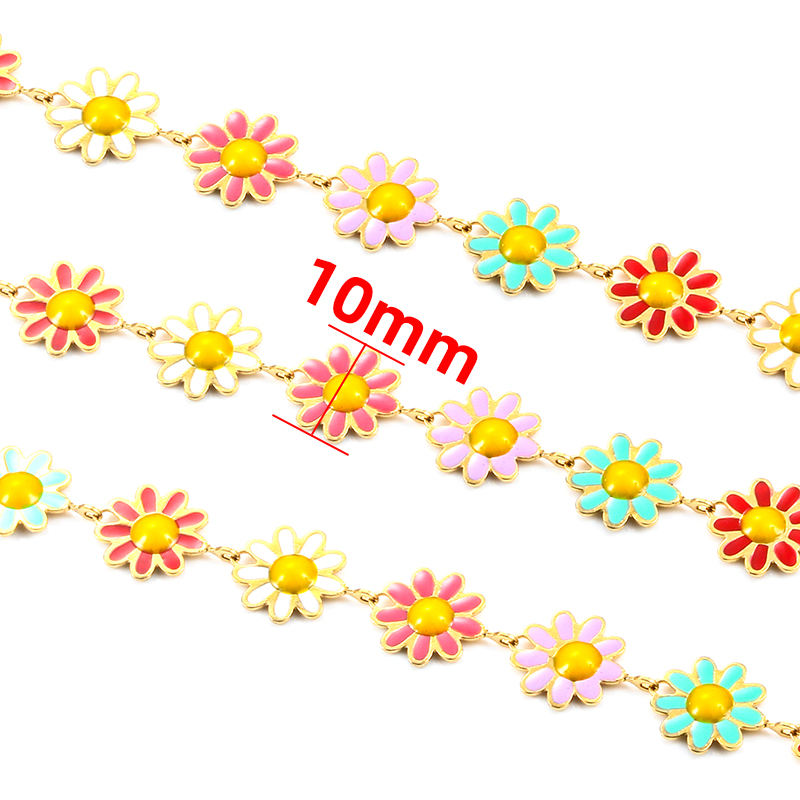 JIAYE Custom Colorful Stainless Steel Sunflower Pendant Chain - Hypoallergenic Jewelry with Vibrant Designs