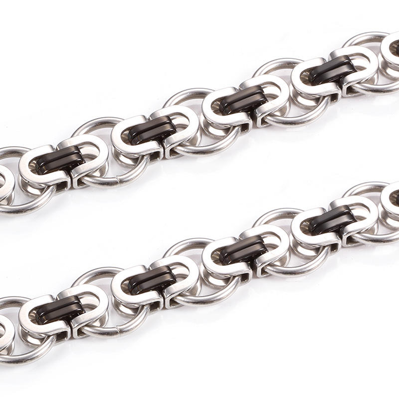 JIAYE Black Stainless Steel Chains: Durable Indirect Color, Hypoallergenic Men's Jewelry Wholesale.