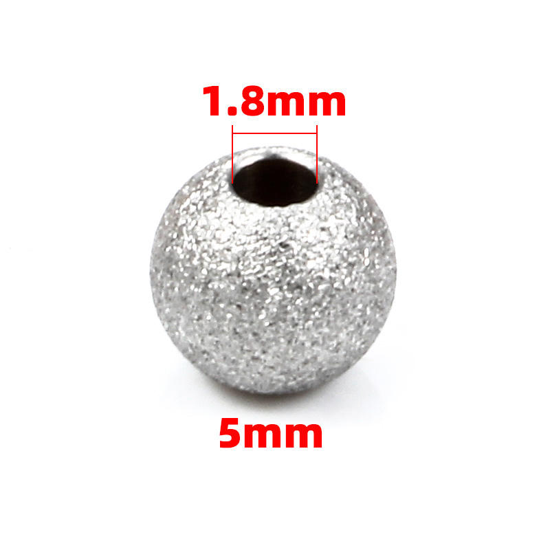 "JIAYE Frosted Sparkle Beads | Stainless Steel Jewelry Charms for Bracelets & Necklaces | Hypoallergenic & Bulk Order"