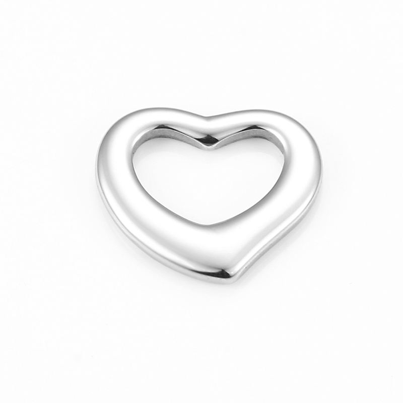 JIAYE Cheap Stainless Steel Hollow Heart Pendant, Affordable Jewelry Component for Necklace and Bracelet"
