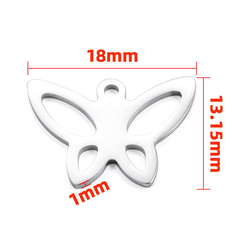 JIAYE Butterfly Stainless Steel Pendant - Waterproof, Mirror Polish Finish for Custom Jewelry & Gifts