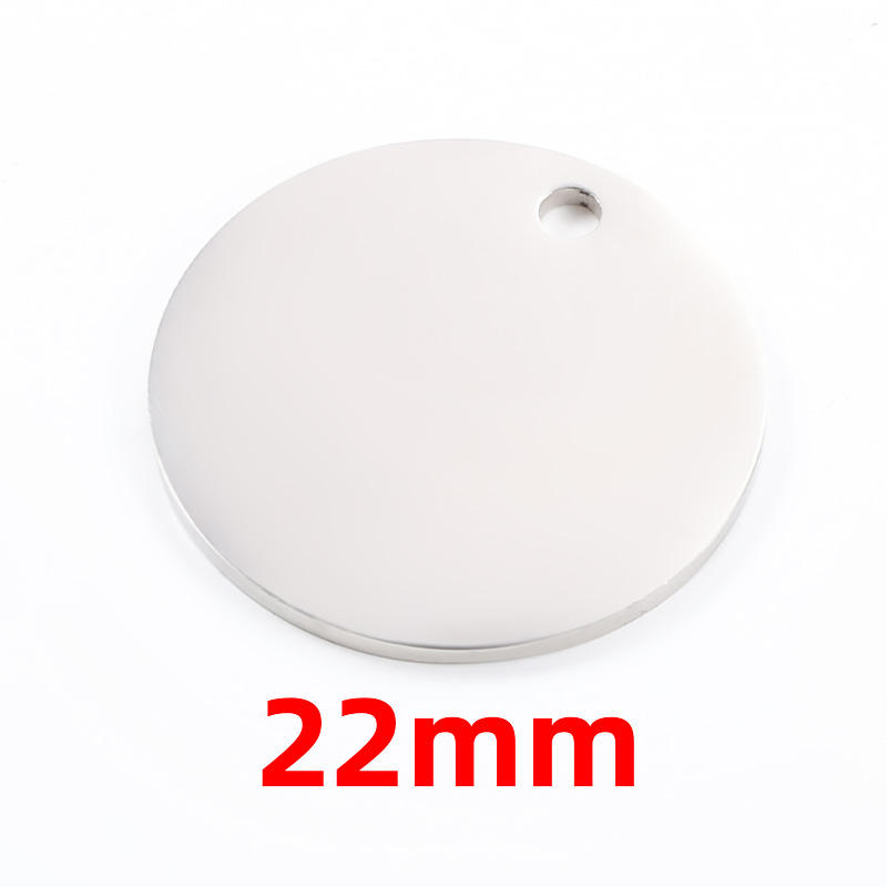 JIAYE Polished Circle Pendant - 22mm Stainless Steel, Hypoallergenic Chain Charm for Necklaces and Bracelets"