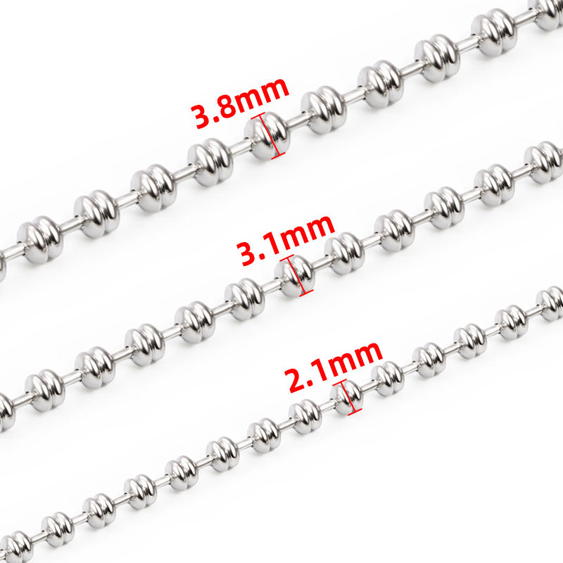 JIAYE Permanent Jewelry Stainless Steel Ball & Link Chains | Hypoallergenic Necklace Chains