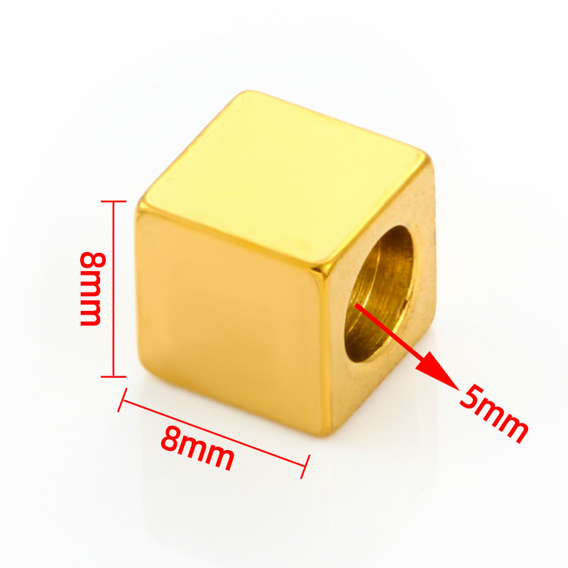 JIAYE Mirror Polish Square Spacer Beads - Hypoallergenic Stainless Steel Components for Custom Jewelry