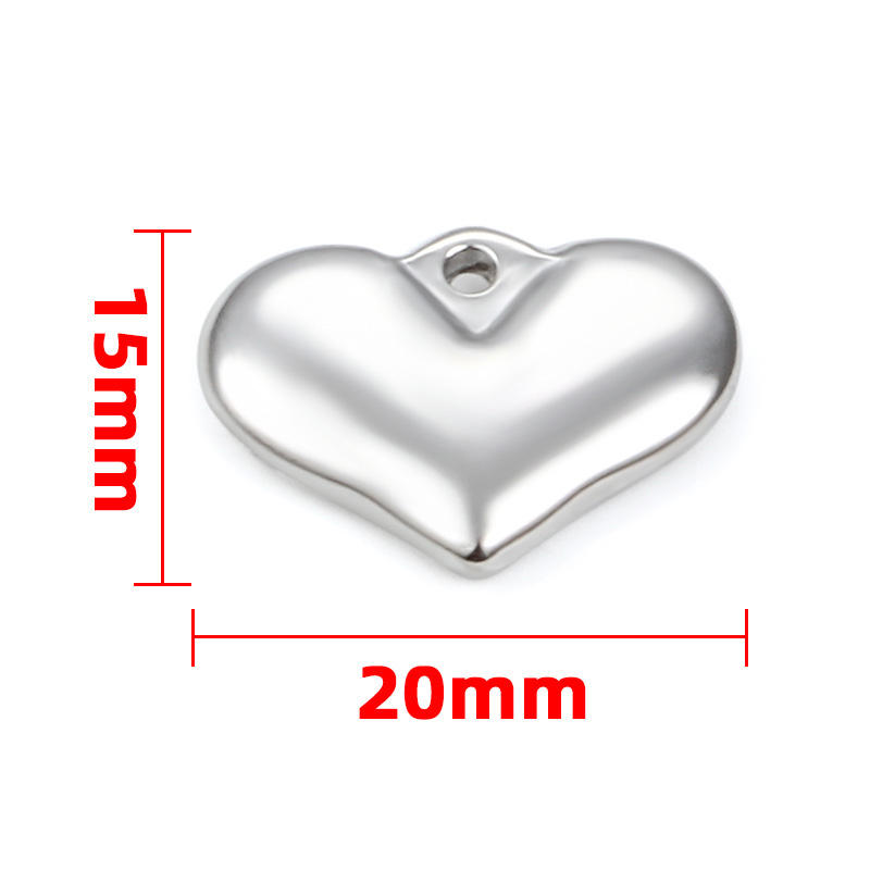 JIAYE Puffy Heart Designer Pendant - 304L Stainless Steel, Hypoallergenic & Waterproof Charm