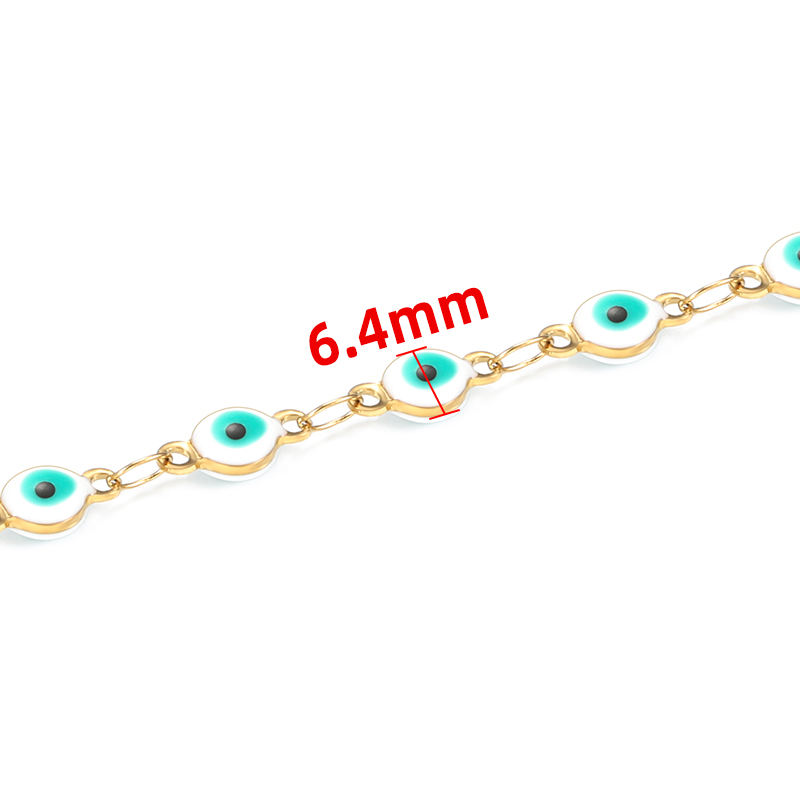 JIAYE Vintage Turkish Devil Eye Chain – 18K Gold Plated Stainless Steel, Custom Jewelry for Daily Elegance.