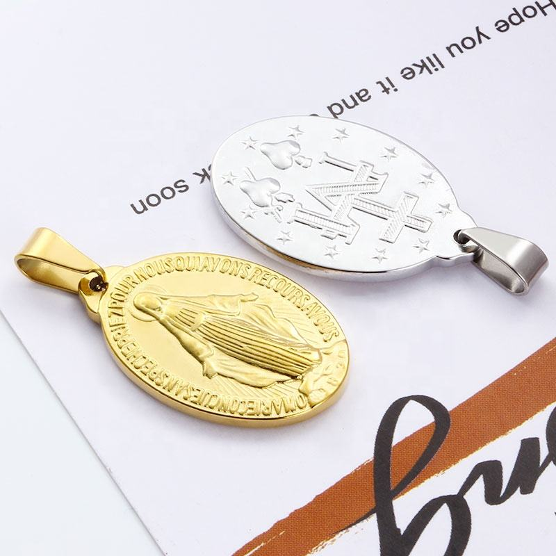 JIAYE PVD 18K Gold Plated Oval Pendant Necklace - Modern Unisex Design for Wholesale Jewelry Supplies