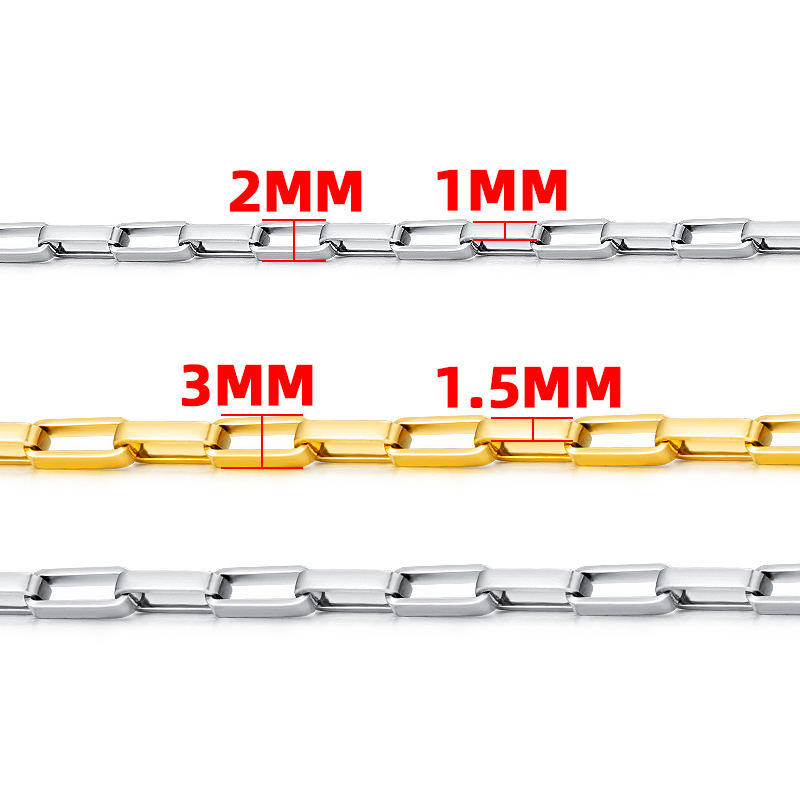 JIAYE Fashion Gold Plated Cuban Link Chain - Stainless Steel Jewelry Accessories