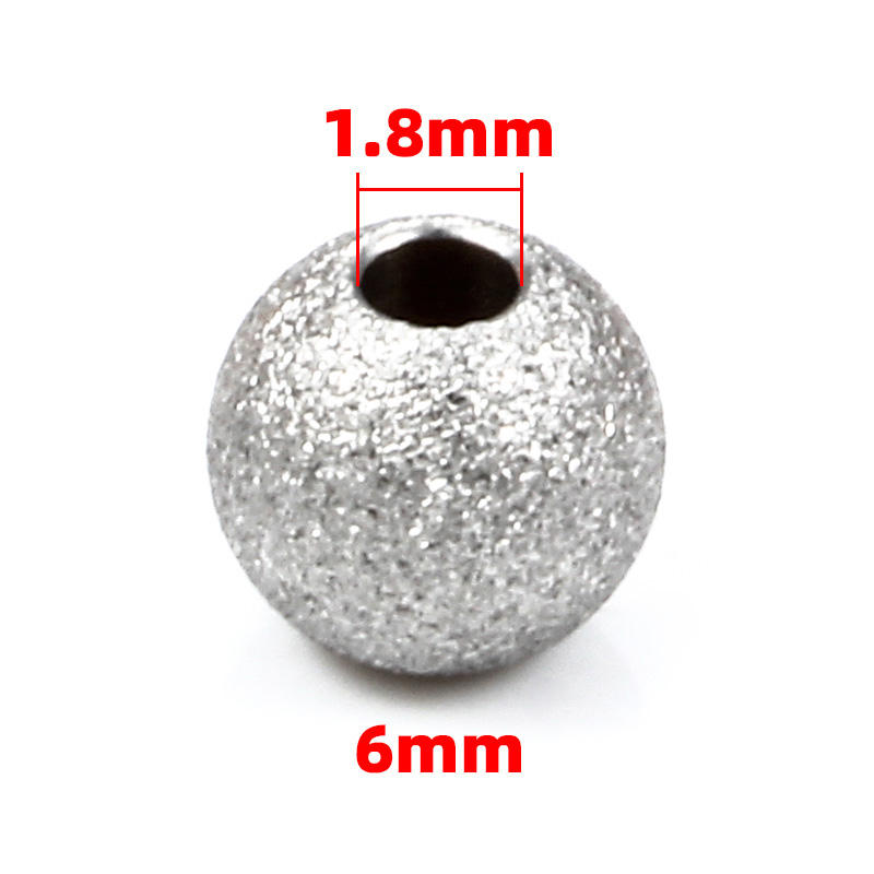 "JIAYE Frosted Sparkle Beads | Stainless Steel Jewelry Charms for Bracelets & Necklaces | Hypoallergenic & Bulk Order"