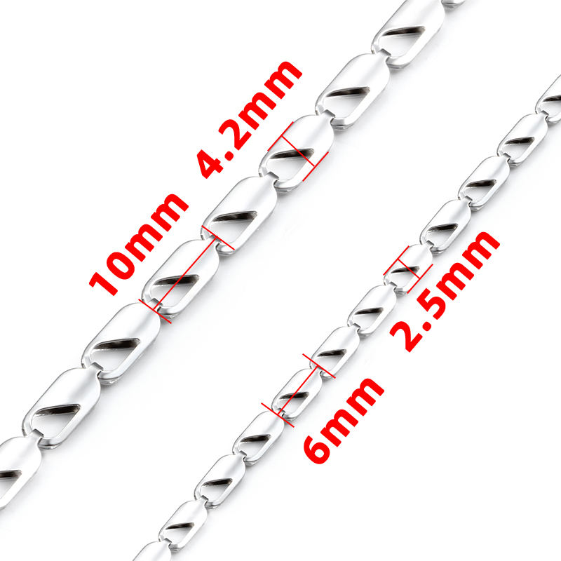 JIAYE Stainless Steel Square Oval Chain: Customizable Jewelry for Women & Men, Hypoallergenic & Durable