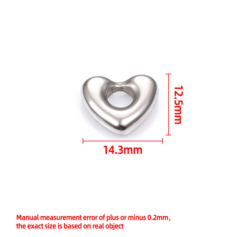 JIAYE Minimalist Stainless Steel Heart Shaped Charm Hollow Out Pendant DIY Necklace Accessories for Children's Jewelry Making