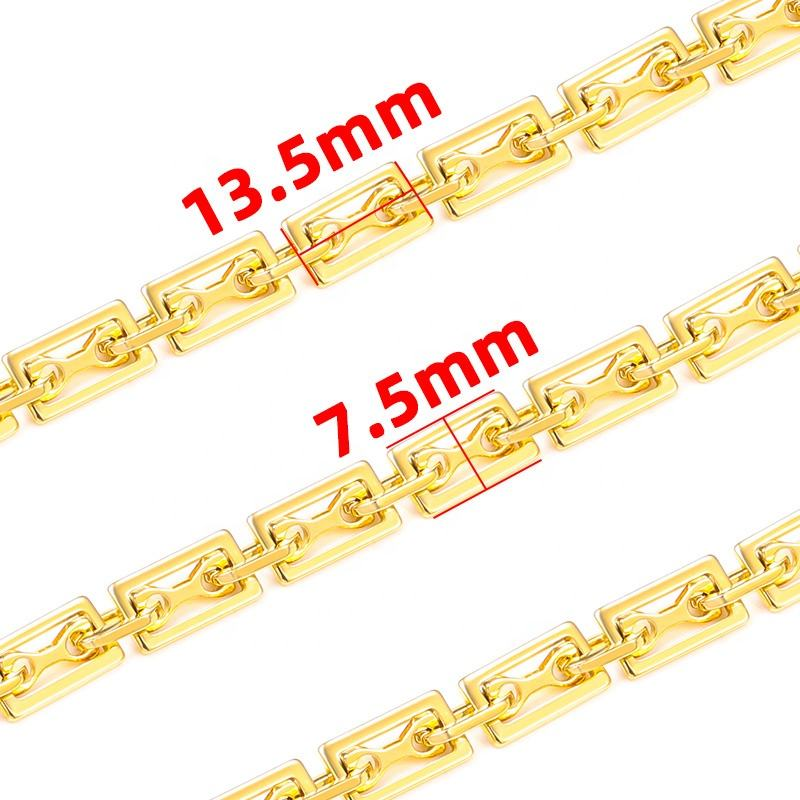 JIAYE 18K Gold Plated Square Link Chain - Custom Stainless Steel Personality Jewelry Design