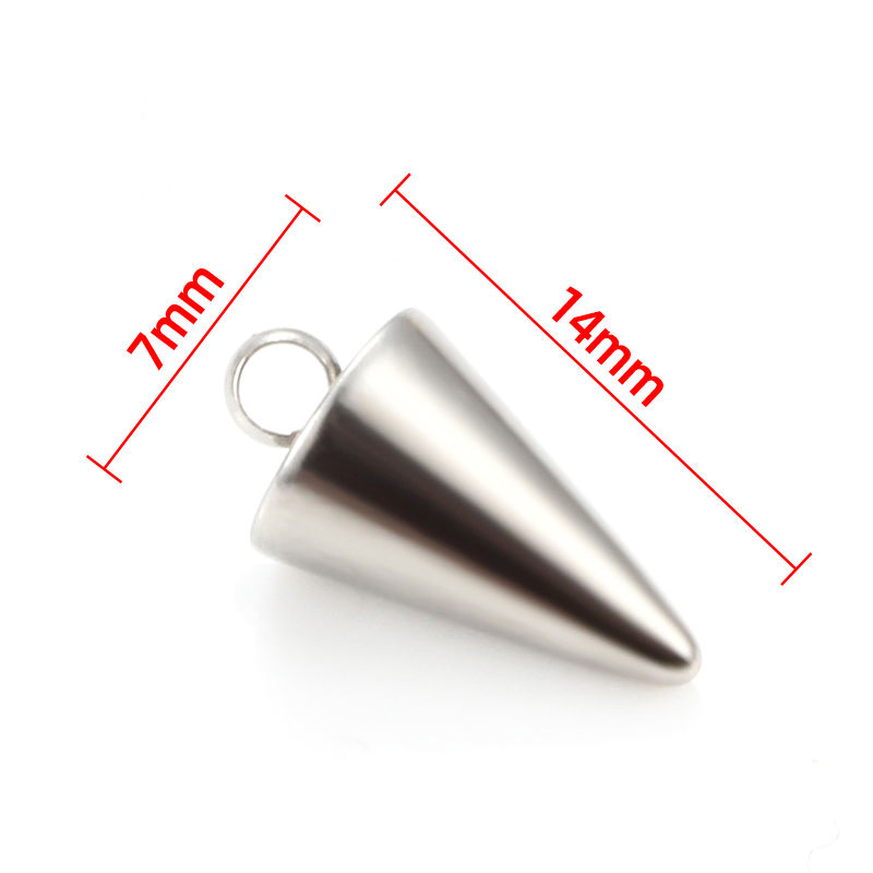 JIAYESleek stainless steel conical pendant necklace with a polished finish, paired with a minimalist 18-inch adjustable chain. Ideal for modern unisex fashion or bulk customization in chic gift packaging