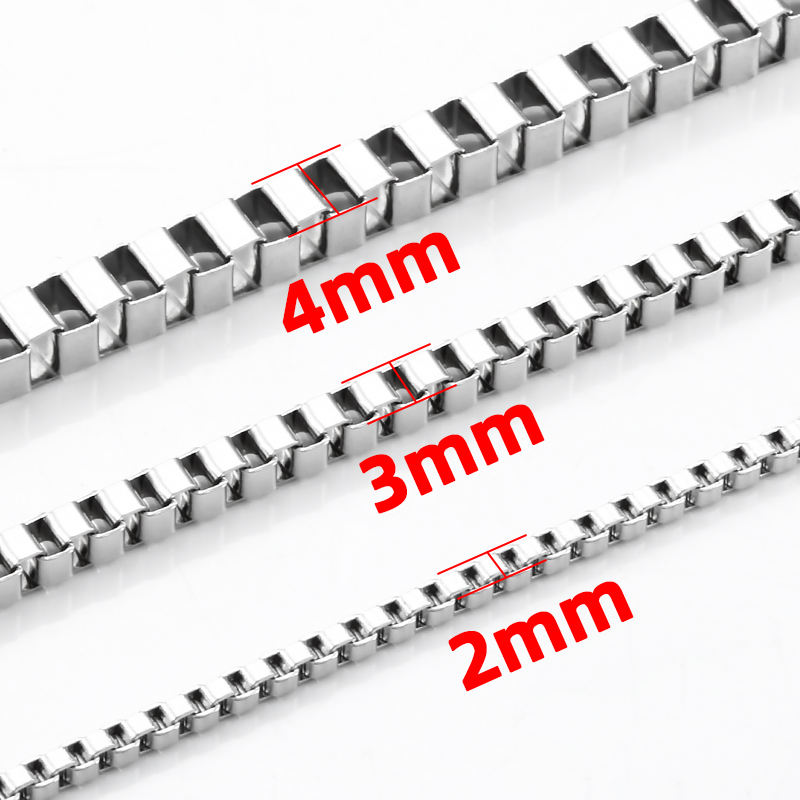 JIAYE Handmade Stainless Steel Box Chains - Customizable DIY Jewelry Supplies for Unique Designs