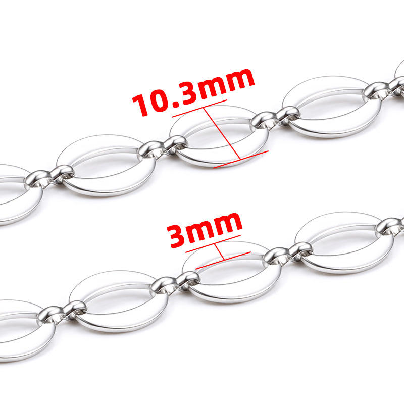 Jiaye 10mm Stainless Steel Chain & Clasps | Wholesale Chain by the Foot