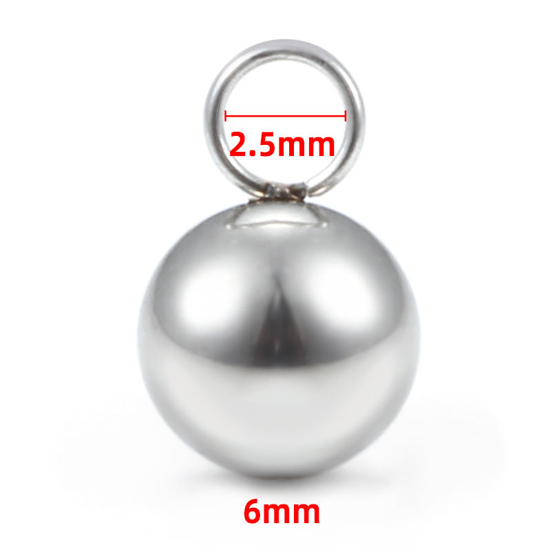 "JIAYE Stainless Steel Bead Pendant - Open-End Design for Hypoallergenic Jewelry"