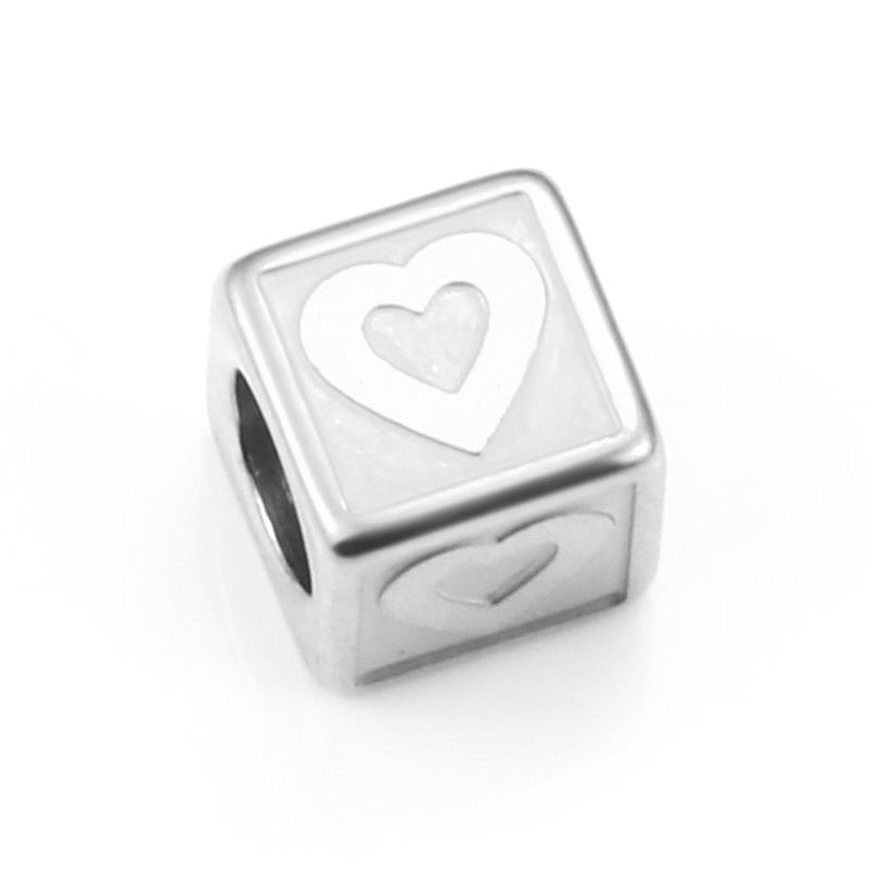 JIAYE Stainless Steel Square Spacer Bead - Hypoallergenic 304 Steel, Mirror-Polished Finish, Custom OEM/ODM Sizes for Jewelry Design