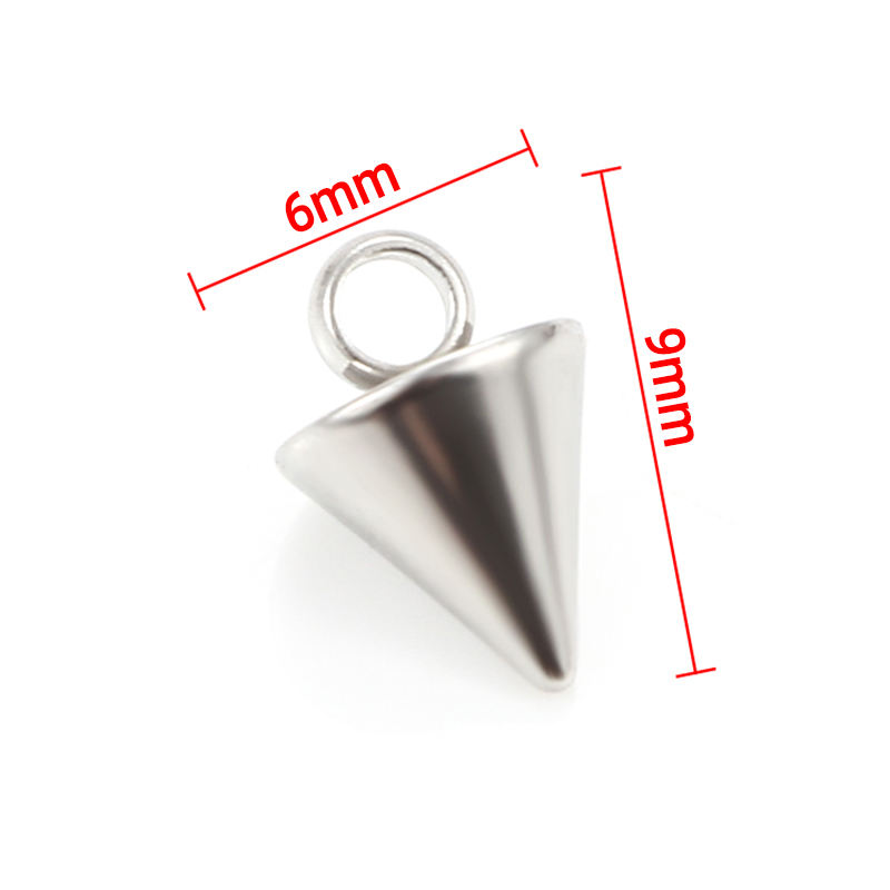 JIAYE Sleek stainless steel conical pendant necklace with a polished finish, paired with a minimalist 18-inch adjustable chain. Ideal for modern unisex fashion or bulk customization in chic gift packaging