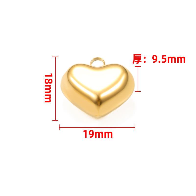 JIAYE Heart Cabochon Pendant - Mirror Polish Stainless Steel Jewelry for Custom Love-Themed Designs