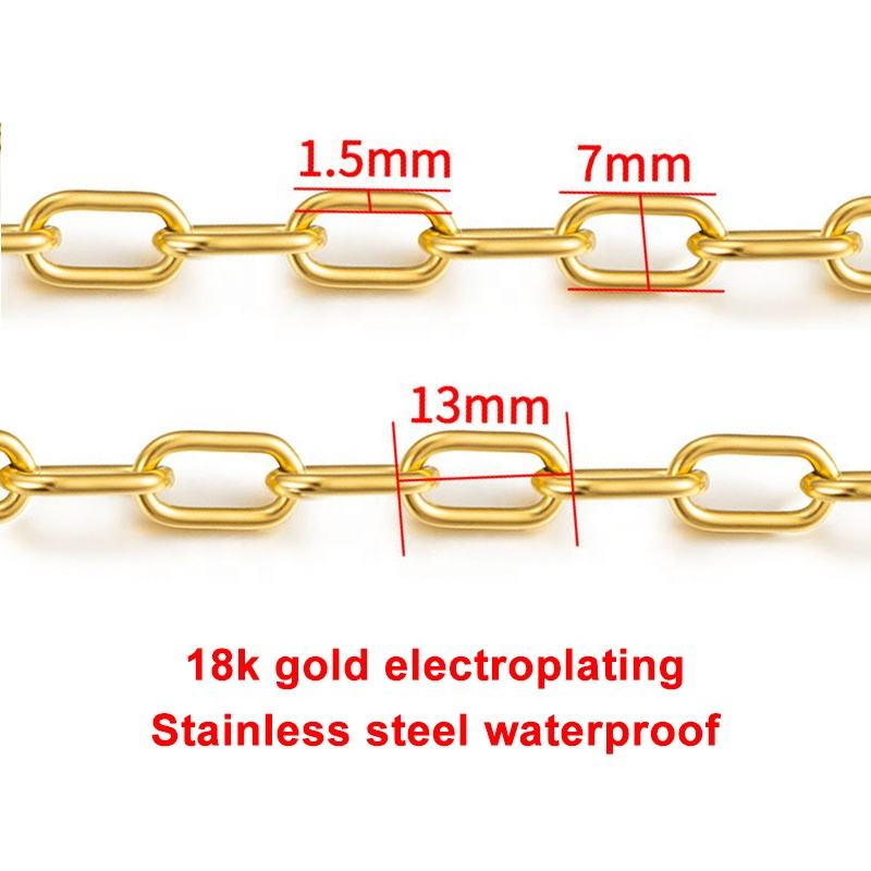 JIAYE 18K Gold Plated Oval Link Stainless Steel Chain - Customizable Jewelry Components