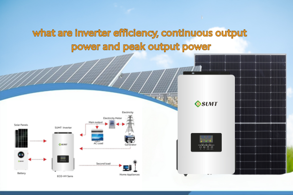 what are inverter efficiency, continuous outputpower and peak output power