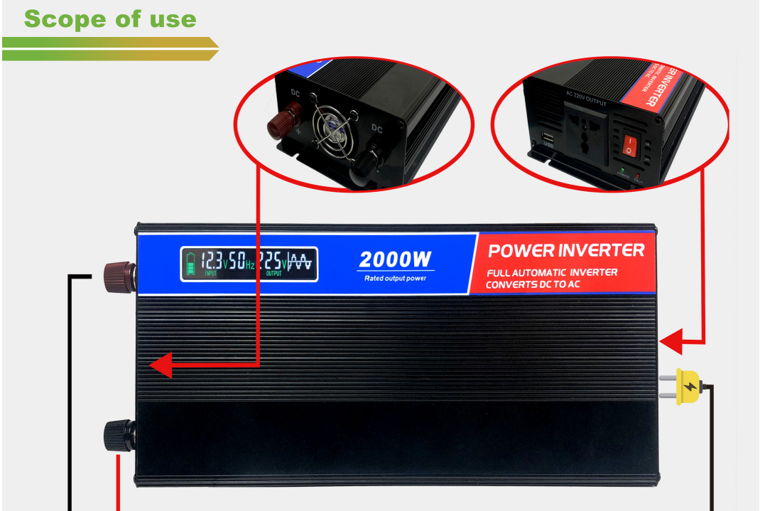 Car Power Inverter Converter 300W/500W/700W/1000W/2000W Pure sine