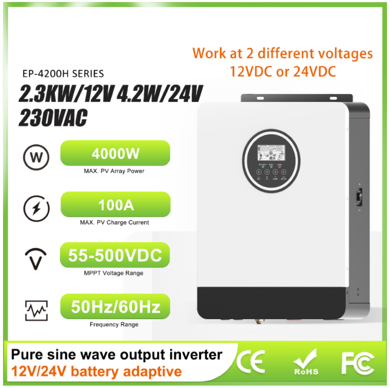 12VDC/24VDC to 230VAC 2300W/4200W Pure sine wave inverter9