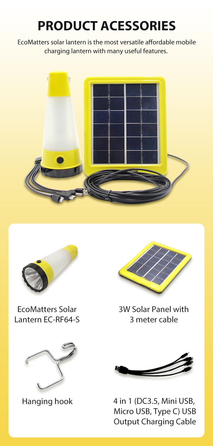 2.3W Portable Solar Emergency LED Light Kits