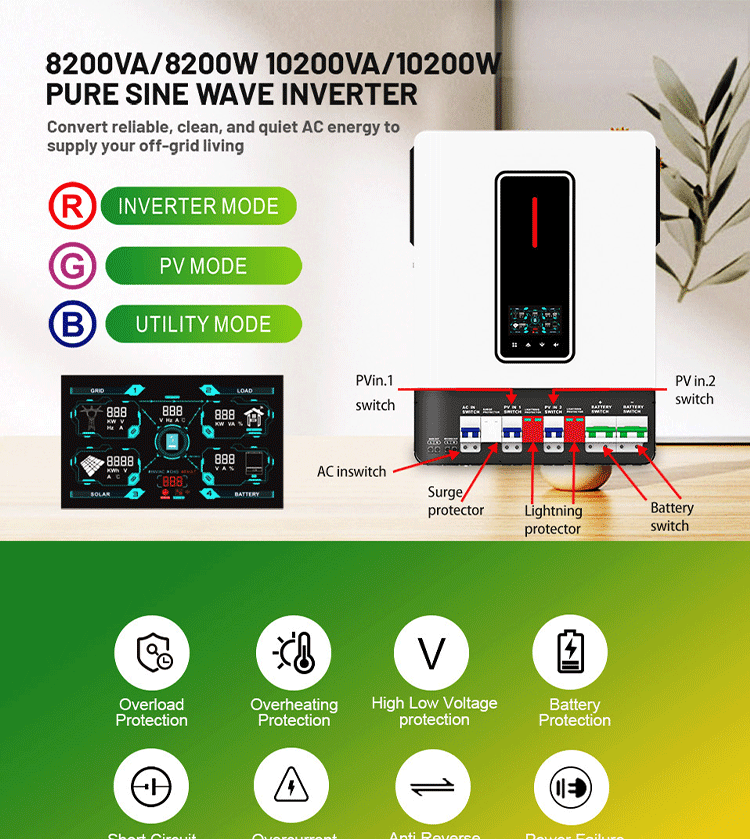 8200W solar inverter Dual Output