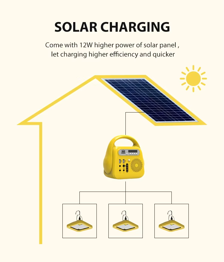 Lighting Kits E04 With12W Solar Panel