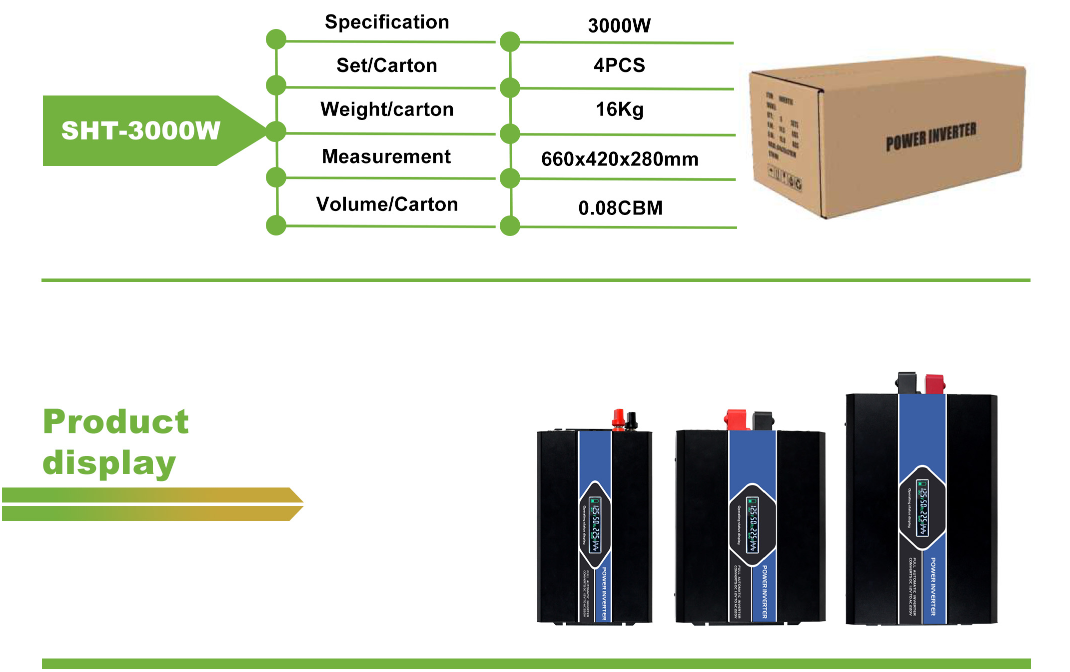 Powerinverter 1500W/2000W/3000W Modified Sine Wave car inverter for 1500W