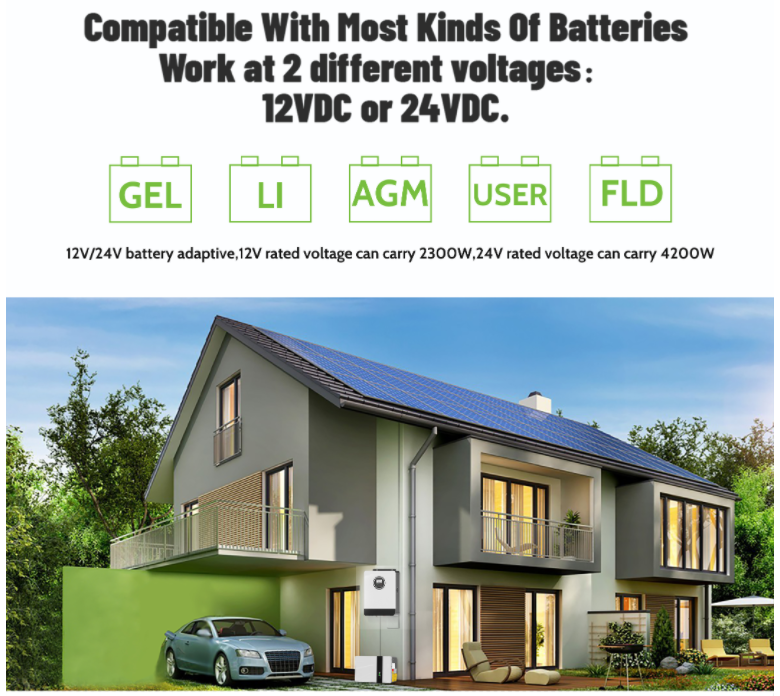 12VDC/24VDC to 230VAC 2300W/4200W Pure sine wave inverter9